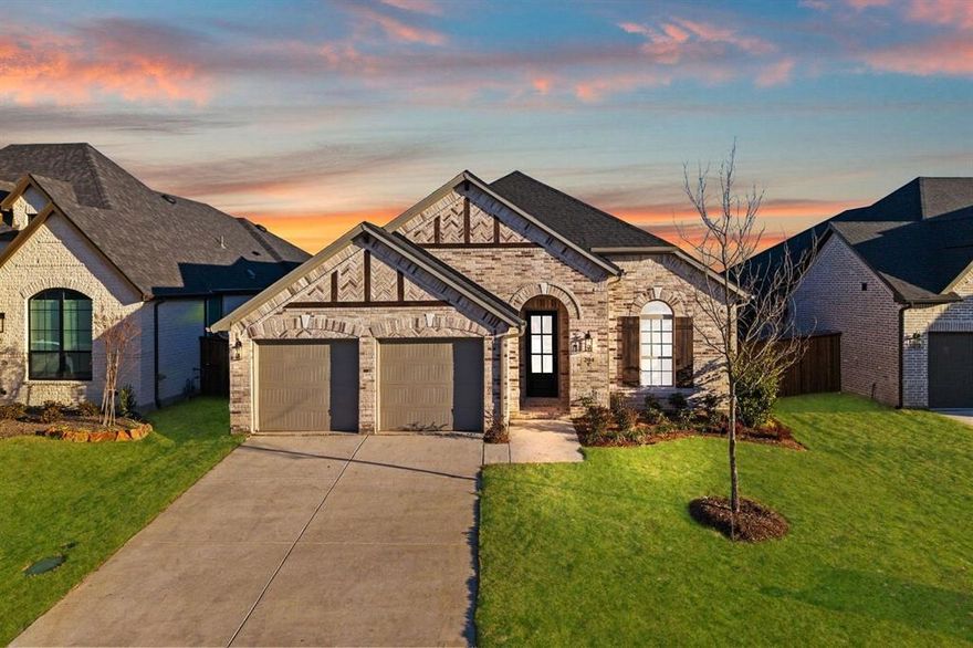 MLS# 20978128 - Built by Coventry Homes - Const. Completed Jan 17 2026 ~ This beautifully designed one-story home is located in the highly sought-after Trinity Falls community and features 3 bedrooms, 2 bathrooms, a private study, sunroom, covered patio, and a 2-car garage. The open-concept layout connects the kitchen, dining, and family room, creating a spacious and welcoming living area. The kitchen offers a large island, omega stone countertops, stainless steel appliances, and a walk-in pantry. A bright sunroom provides the perfect retreat for relaxing, while the covered patio is ideal for outdoor entertaining. The private primary suite includes a luxurious bath with dual vanities, a soaking tub, separate shower, and walk-in closet. With two additional bedrooms, a full secondary bath, and stylish, energy-efficient features throughout, this home offers comfort, functionality, and elegance in one of the area's most desirable neighborhoods. Don’t miss your chance to make this stunning home yours!