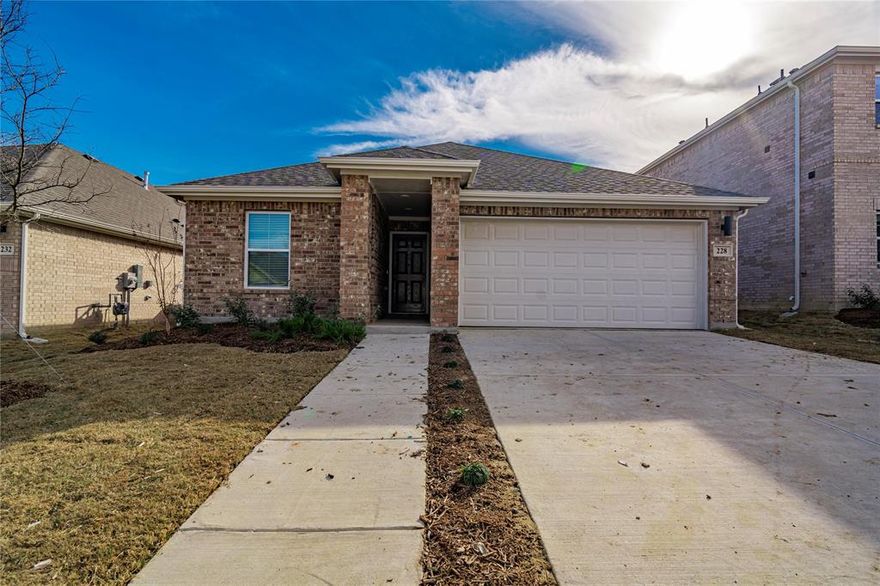 Step into luxury with this 2023-built home, featuring four bedrooms, 2 baths, and a MUD Room for added convenience. The open kitchen is the heart of this residence, equipped with a 5-gas burner stove, granite countertops, a spacious island, elegant cabinets, and a tasteful backsplash. Wood-look luxury vinyl flooring adds charm while ensuring effortless upkeep.

The living room provides ample space for entertainment and leisure, creating a welcoming atmosphere for family and guests. The primary suite is a true retreat, featuring an exquisite ivory-tiled shower and walk-in closets that cater to all your storage needs.

Step onto the covered patio to enjoy a tranquil view of the yard, creating a perfect setting for relaxation and gatherings. Conveniently located near I30, shopping, retailers, dining, and schools, this home offers both luxury and practicality.

Experience the future of living – schedule your tour today and make this exhilarating residence your own!
