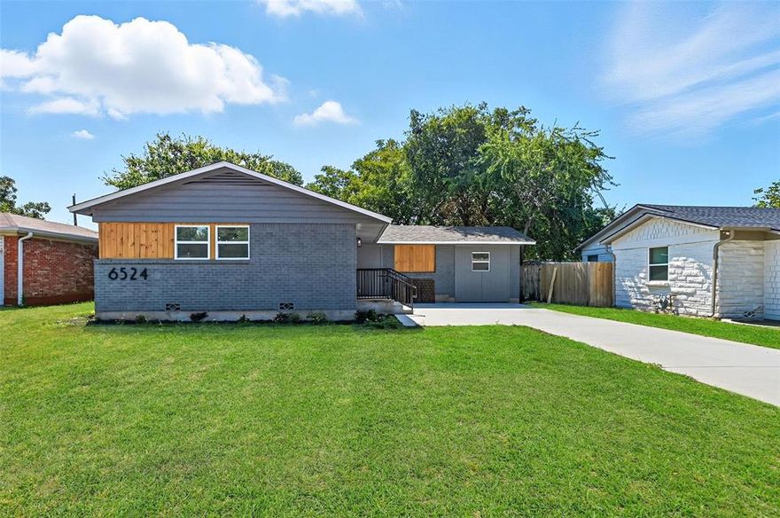 This beautifully updated 3-bedroom, 2-bath home offers the perfect balance of modern design and cozy comfort. With striking curb appeal featuring cedar accents and a newly poured driveway, it makes a lasting first impression.

Inside, no detail has been overlooked. Updates include brand-new windows, electrical panel, an upgraded HVAC system with new ducting, new flooring and doors, and fully renovated kitchen and bathrooms. The kitchen is a chef’s dream with quartz countertops, a large island, new cabinetry, full size pantry, and stainless steel appliances—including a gas range and double-door refrigerator.

The guest bedrooms are generously sized and share a spacious full bath complete with a quartz vanity, modern shower, and convenient linen closet. The primary suite offers a relaxing retreat with space for a sitting area, and a luxurious en suite bath featuring a dual vanity, gorgeous shower, and a walk-in closet with built-in storage.

Step outside to enjoy the spacious backyard, shaded by mature trees and fully fenced—perfect for children and pets alike. Ideally located with quick access to Highways 820 and 121, this home combines thoughtful updates with a prime location. Don’t miss your chance to make it yours!