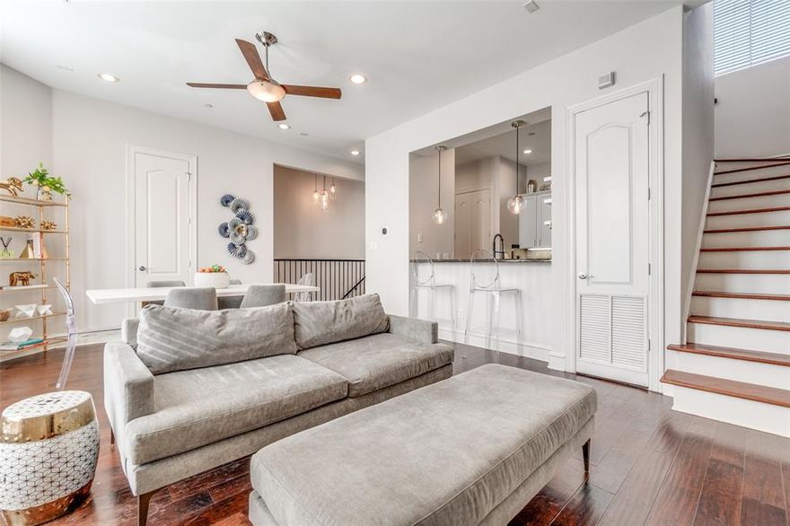 RECENTLY IMPROVED PRICE - BEST VALUE IN THE AREA! Live in a gated, low-HOA, self-managed community in the heart of walkable East Dallas, where this stunning 2-bedroom, 2.5-bath condo delivers 1,272 square feet of beautifully designed, multi-level living. The second floor features an open-concept kitchen, dining, and living space perfect for entertaining, along with a convenient half bath, while the third level offers two spacious bedroom suites for ultimate privacy. 

Both bedrooms feature walk-in closets, and the primary suite feels like a true retreat with a full-size jetted tub, separate shower, double vanity, and abundant storage. 

Step through the attached 2-car garage to discover a rare turfed, fenced private yard — ideal for relaxing, pets, or hosting friends — all just moments from East Dallas’ most popular restaurants, coffee shops, and nightlife.