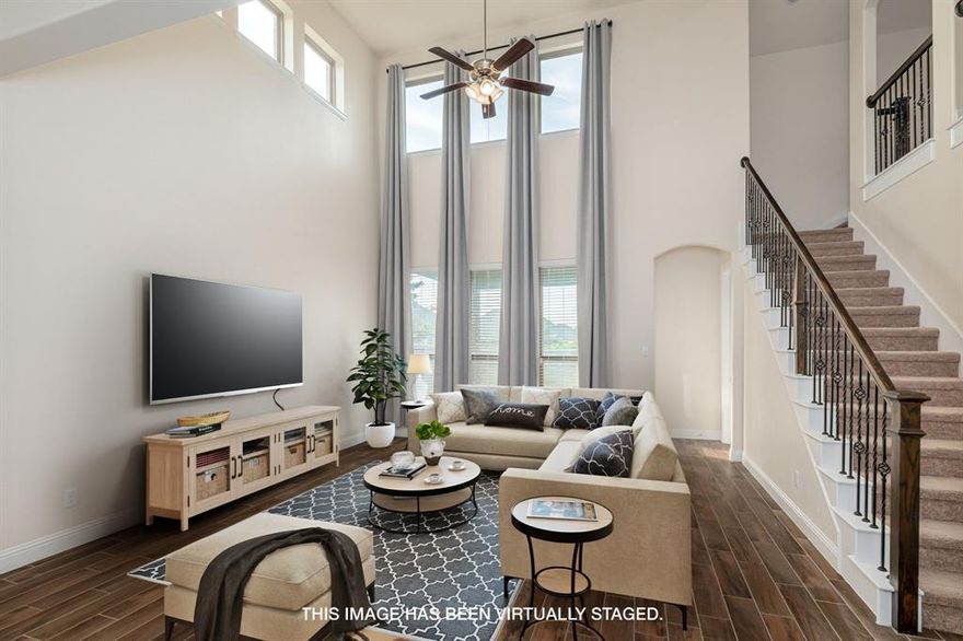 ***$12,000 CONCESSION TO BUYER WITH FULL PRICE OFFER!!! See rate buy down information in documents.
Stunning home in Trinity Falls featuring 3 large bedrooms, 3 full baths, a game room, a media room, and home office!! Wood-like tile flooring, built-in desk area, soaring ceilings, tons of storage throughout, and an open floor plan are just some of the things this home has to offer! The kitchen includes granite countertops, a large island, stainless steel appliances, and a double oven! Sip your morning coffee on the front porch or big back patio! Amazing area! Neighborhood amenities include walking trail, 2 pools, lawn pavilion, parks, and playgrounds!