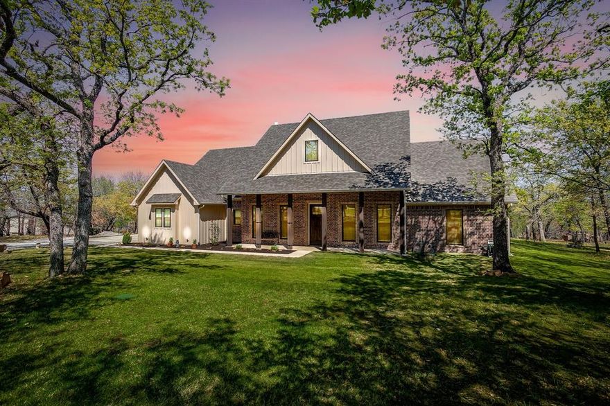 Welcome to peaceful country living in desirable Silver Lakes Ranch! Nestled among the trees on a beautiful 2-acre lot, this classic, quality-built home offers privacy, space, and timeless style. Built with efficiency in mind, the home features spray foam insulation, a high-efficiency 20 SEER HVAC system, and a concrete slab with a pier system.  Inside, a natural color palette creates a warm and inviting feel throughout. The flexible floor plan includes 3 bedrooms plus two additional flex rooms, currently used as an office and music room. Both spaces include closets and the potential to serve as 4th and 5th bedrooms, ideal for guests, hobbies, or work-from-home needs. The property showcases a natural Texas landscape designed for easy maintenance, featuring drought-resistant Zoysia grass and your very own peach trees. A third UTV garage provides the perfect space for storing lawn equipment, tools, or outdoor gear. Enjoy the quiet, tree-filled setting, abundant wildlife, and wide-open space while still being just over one hour to Fort Worth. Some of the many amenities of Silver Lakes Ranch include access to Amon G. Carter Lake, a community pool with pavilion, fitness center, and RV and boat storage. Experience the natural beauty and peaceful lifestyle Silver Lakes Ranch is known for.  This home is a must-see!