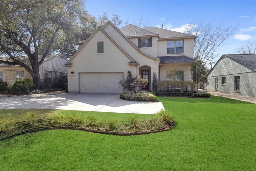 Steps from Texas Christian University, this exceptional 4-bedroom home offers the perfect blend of luxury, comfort, and location in one of Fort Worth’s most charming and idyllic neighborhoods. Designed to complement the established character of the area while offering the benefits of newer construction, this home is truly a rare find.

The thoughtfully designed floor plan features a spacious downstairs primary suite complete with a spa-like bath and custom walk-in closet, creating a private retreat with both elegance and functionality. Upstairs offers three additional bedrooms—one with a private ensuite bath, while the other two share a generous Jack-and-Jill bath. In total, the home includes 3 full baths and 1 half bath.

Rich hardwood floors flow throughout the home, complemented by custom wide wood shutters on every window, creating warmth and timeless style. At the heart of the home is an open-concept living area with a beautiful fireplace and seamless flow into the kitchen and dining spaces—perfect for entertaining or everyday living.

The chef’s kitchen is anchored by an oversized island featuring stunning Vicostone Carrara quartz countertops, stainless steel appliances, a gas cooktop, and gorgeous custom lighting and chandeliers that elevate every room.

Step outside to enjoy the covered patio overlooking lush front and back landscaping, creating a peaceful outdoor retreat. The attached 2-car garage features custom epoxy floors for both style and durability.

Enjoy the unbeatable convenience of walking to TCU classes, football games, dining, shopping, and neighborhood favorites. This home offers the rare combination of newer construction, timeless architecture, luxury finishes, and an unbeatable location near TCU—hard to find and truly special in every way.