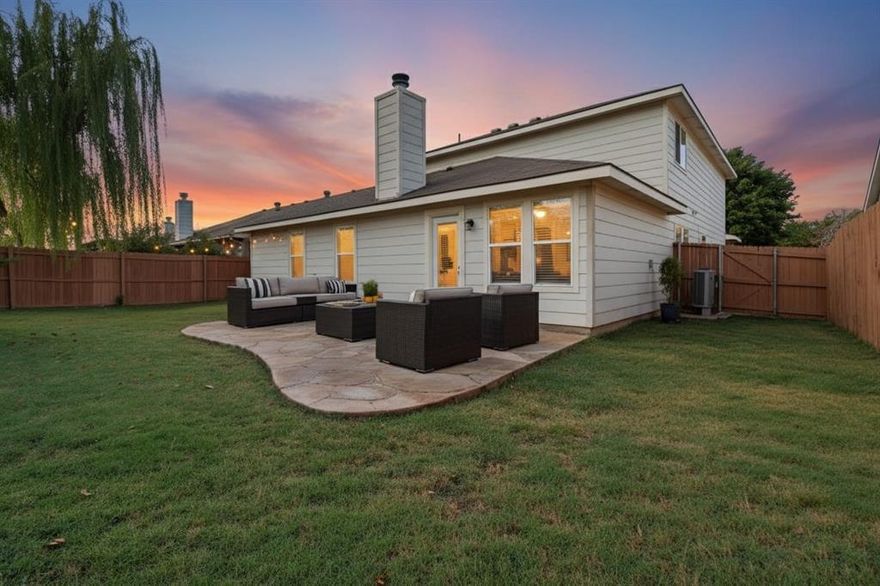 Welcome to 9917 George Bush Drive! Experience the amenity-rich lifestyle of the sought-after Eagles Nest at Westridge subdivision, featuring a community pool, a playground, and beautifully landscaped walking trails. Nestled in the heart of McKinney, this updated 2,535 SF home offers 3 bedrooms, 2.5 baths, 2 living areas, a 2-car garage, and a perfectly sized private backyard. Step inside to a spacious living area filled with natural light. The open floor plan seamlessly connects the living, dining, and kitchen spaces - all enhanced by new flooring and modern light fixtures that create a bright, inviting atmosphere ideal for both everyday living and entertaining. Remodeled in 2025, the kitchen is a true showpiece, boasting quartz countertops, stainless steel appliances, white cabinetry, and a functional layout that opens to the dining area. The spacious primary suite, located on the first floor, features a beautifully updated bath with a walk-in shower, garden tub, dual vanity with illuminated mirrors, and a large walk-in closet. Upstairs, you will find a second living area, two generous bedrooms, and an elegantly updated full bath. Vinyl flooring runs throughout the home, complemented by stylish tile in the bathrooms. Step outside to a well-maintained yard featuring an extended patio and ample space for outdoor enjoyment, perfect for relaxing or hosting gatherings. Conveniently located just minutes from highways 75, SRT, and DNT, this home is close to top-rated schools, shopping, and dining. It is within walking distance to Heritage High School, Roach Middle School, nearby parks, and only a short five-minute drive to H-E-B. This property perfectly combines comfort, style, and convenience, offering an exceptional lifestyle in one of McKinney’s most desirable neighborhoods. Schedule your private tour today and make this incredible home yours!