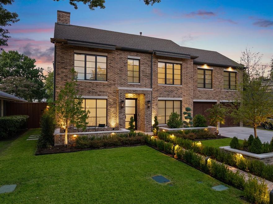 Welcome to 5019 Lark Lane – a 2024 Custom Luxury Home in the Coveted Bird Streets of Dallas
Discover this stunning six-bedroom, five-and-a-half-bath estate situated on a quarter-acre lot in one of Dallas’s most desirable neighborhoods. Built in 2024, this modern masterpiece blends timeless craftsmanship with innovative technology. From the brick walkways and lush landscaping to the custom masonry and integrated exterior lighting, every detail is designed to impress. Inside, floor-to-ceiling windows fill the open-concept living spaces with natural light, showcasing white oak floors and artisan-crafted built-ins throughout. At the heart of the home is a chef-inspired kitchen featuring professional-grade appliances, natural stone countertops, and an oversized island with dual sinks, twin dishwashers, and a walk-in Butler’s Pantry — perfect for everyday living and entertaining alike. Step outside to your resort-style backyard oasis complete with a 15,000-gallon heated and cooled pool, integrated spa, and cascading waterfall, all fully automated and app-controlled. The travertine patio features a built-in outdoor kitchen, gas fireplace, retractable shades, and ceiling-mounted heaters, making this a true year-round entertaining space. Added highlights include a pergola, storage shed on slab, and a smart 14-zone irrigation system with integrated fertilization. This home is equipped with whole-home automation for locks, lighting, and security cameras, plus a Lorex 4K surveillance system and a 26-kWh natural gas Generac generator with intelligent load management. All major appliances are Wi-Fi enabled and covered by extended warranties for peace of mind. Located minutes from Downtown Dallas, Park Cities, and Love Field Airport, 5019 Lark Lane offers luxury, technology, and convenience in one exceptional package — a rare custom home delivering the very best of modern Dallas living.