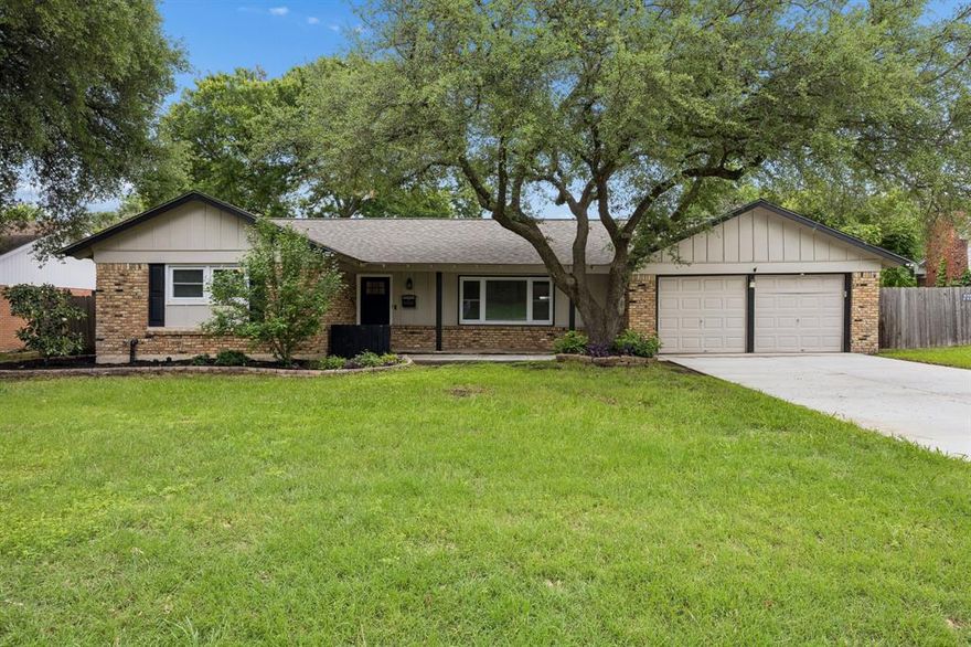 Wonderful opportunity to own a recently updated home in Wedgwood area of Fort Worth, just minutes from TCU and a quick drive to downtown.  Your new family home has a large Living Room, 3 Bedrooms, 2 Bathrooms, an additional Family Room and Dining Room. Some of the updates include new PVC sewer pipes, New Master Bathroom, New Paint on the Interior, New Flooring, New Quartz Countertops, New Front Door, New Driveway, and updated Windows.  The flooring has been updated with New luxury vinyl plank flooring and New carpeting in the bedrooms.  This home has plenty of room to entertain with an extra family room and separate dining room. The master bathroom has been completely updated with a new walk-in shower, glass doors, and elegant quartz countertops. The enclosed porch on back is not counted in the total square footage.  This add-on has a window unit for AC and Heat.  One side of the garage was enclosed as a home office with AC and Heat. There's an extra parking pad for your boat or trailer, a large shed, and extra decking in the back.  Roofing replace October 2024.  Water Heater replaced 2023. New windows 2020. AC update 2018.