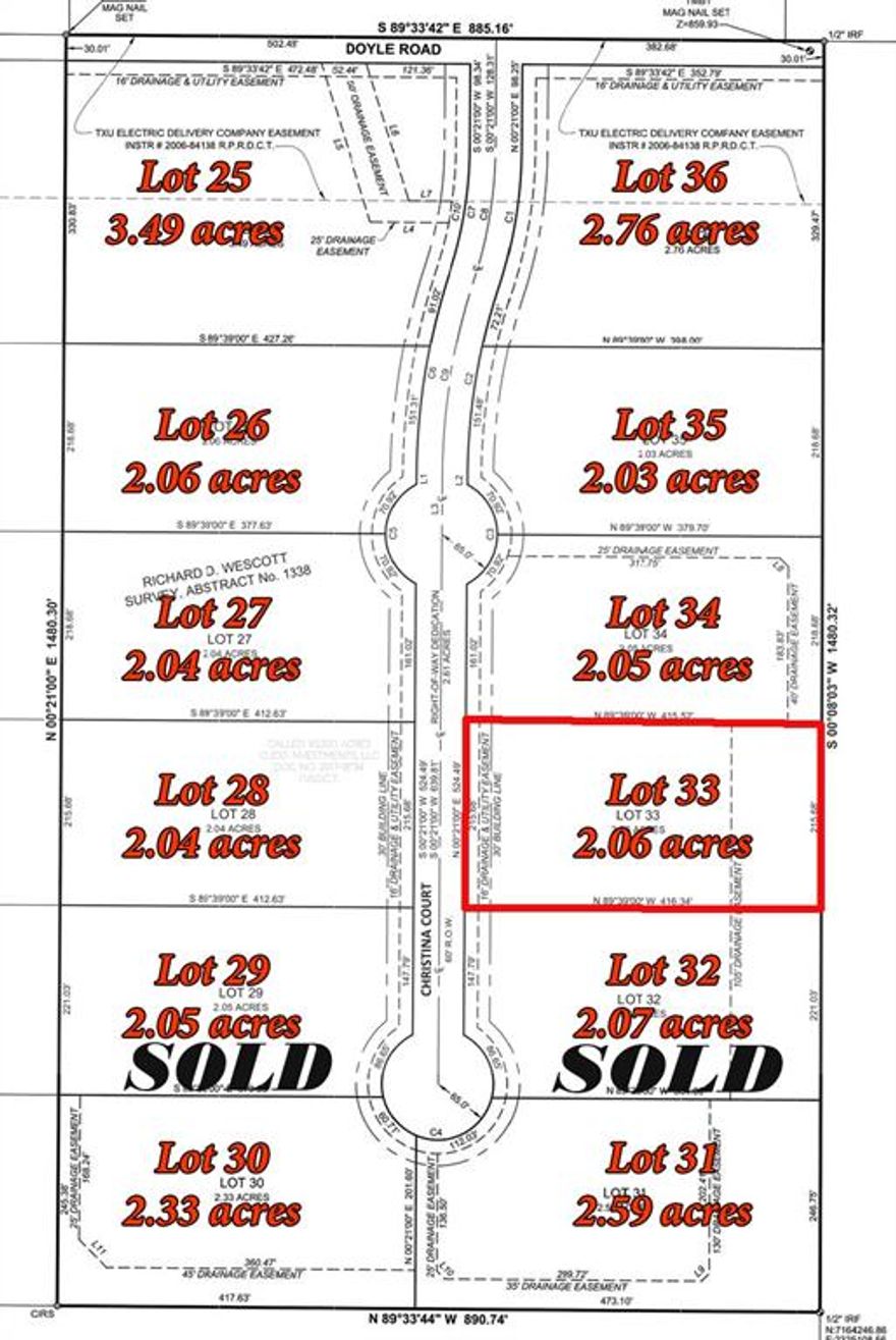 7273 Christina Court has2.06 acres, 215'x416', Legacy Ranch is a neighborhood located northwest of Krum, TX. Legacy Ranch provides 36 lots, ranging between 2-3 acres, Legacy Ranch is developed for a Very Special Group of People that Understand the Love and the Benefits of Country Living. Where You can have a Shop or Barn for Hobbies or Animals that Bring the Bodies and Emotions back to a Tranquil State. Have Space where Someone can take the Time to Slow Down and Appreciate the Simple Pleasures of Life, Again. To provide a Home for Children and Adults where Outside Activities can reduce the Dependencies of Electronic Devices. Krum provides a Great School System, and the Bus will Pick up your Kids. This will be a CC&R in place! no HOA!