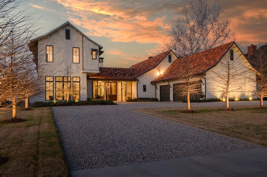 This remarkable newly built home on the estate sized block of Melshire Estates of Preston Hollow offers a rare opportunity to own the epitome of an architecturally significant, high-quality custom build without the brain damage, time & incremental cost to one new owner. Drawing from the colonial homes of Sri Lanka, India, & Singapore —filtered through the lens of celebrated architects like Geoffrey Bawa and Ed Tuttle—this home balances global influence with modern amenities. Rather than presenting a single structure, the home forms a village of asymmetrical structures around a private courtyard, evoking the organic character of historic harbor towns where buildings evolved over time into intimate architectural compounds. AIA architects Tommy Upchurch, Todd Hamilton, and D'Jelma C. Perkinson, Scott Marek, with interiors by Shawna Kuykendall, worked together to create this stunning home. The approach begins with a collection of lighted Cypress trees, providing privacy and beauty, the first introduction to a thoughtfully executed landscape design by Christa McCall from Paper Kites. At heart of the home is a dramatic cathedral pavilion where the commercially equipped kitchen, informal dining & living area come together beneath vaulted trusses. Broad walls of glass open to patios & courtyards within a walled & fenced cocoon, creating a seamless indoor-outdoor connection with ultimate privacy. The owner’s suite offers a spa-like escape featuring Santos Rosewood cabinetry, backlit Opal stone vanity, a soaking tub overlooking a private courtyard, and separate walk-in closets. The second level includes three of four additional bedroom suites with terrazzo baths, a yoga & exercise room, & a spacious informal living or game room that opens to front & rear balconies overlooking the courtyard below. Inspired by centuries of global architecture yet designed for modern living, this extraordinary residence offers a rare combination of craftsmanship, history, & contemporary luxury.