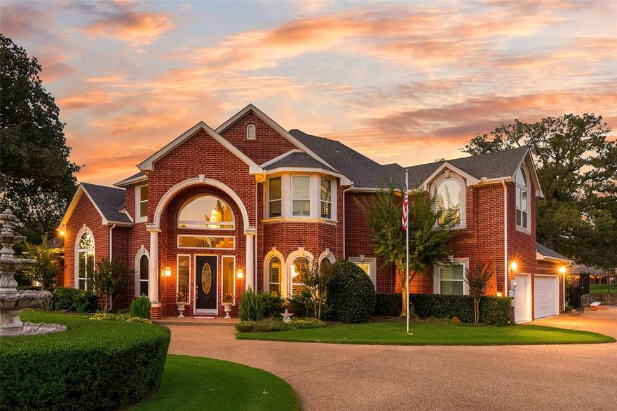 Custom Estate on 1 acre, heavily treed, private cul-de-sac adjacent to 22 acre nature park. Secluded Saltwater pool with spa & water feature. Outdoor oasis with gazebo, fire pit, waterfall, greenhouse, & 2 outdoor storage sheds. 5 bedrooms. 4 beautiful updated full bathrooms. Travertine tiles throughout. 3 inch Hardwood floors. Plantation shutters in rooms across the front. Gourmet Kitchen with triple stainless steel sinks, granite counter tops, oversized island, double ovens, appliance cabinet, built in microwave, & walk in pantry. Butler’s pantry. Kitchen dining room with backyard views. Livingroom with pool views, stone fireplace, wet bar, and built in cabinets. Primary bedroom with back yard views, gas log fireplace, built in cabinets, ensuite bathroom with granite flooring, jetted tub, dual shower heads, & dual vanities.  Huge custom walk in closet with cabinets, linen closet, cedar closet, and additional storage closet. First floor office with vaulted ceilings, luxurious hardwood paneling, built ins and a storage closet. Upstairs game room with 2 storage closets opens out onto a 2nd story balcony with stunning views and stairs to the patio courtyard below. First floor guest room with walk in closet.  Jack and Jill bathroom upstairs with linen closet, built in storage, and laundry chute to downstairs utility room.  Window seats with storage in secondary bedrooms. Chandeliers in dining room and entry way. Stunning curved entry way staircase. Beautiful views  throughout the home of the treed lot and adjacent park.