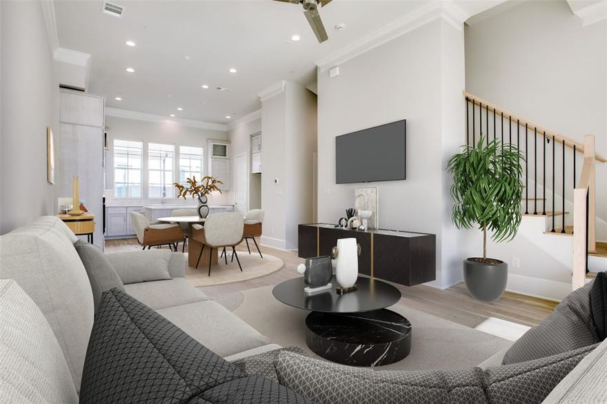 NOW OFFERING 3% FLEX CASH FOR CLOSINGS BY MAY 31ST! Experience elevated living in this exquisite 3-bedroom, 3.5-bath townhome by InTown Homes, thoughtfully designed for both luxury and entertaining. The main living area is bathed in natural light, boasting soaring 12-foot ceilings, elegant 5-piece crown molding, and a 10-foot sliding panel door that opens to a private balcony. The gourmet kitchen features Fisher & Paykel appliances, sleek quartz countertops, a designer tile backsplash, and upgraded stacked cabinetry for a polished look. The primary suite is an ideal space to unwind, complete with a spa-inspired bath offering a drop-in tub, walk-in shower and an expansive walk-in closet. Sustainable engineered hardwood floors throughout add warmth and sophistication, while the rooftop terrace serves as the perfect venue for hosting guests. Located near the Dallas Medical District and Oak Lawn, this home provides unparalleled convenience with easy access to major thoroughfares and vibrant neighborhoods.