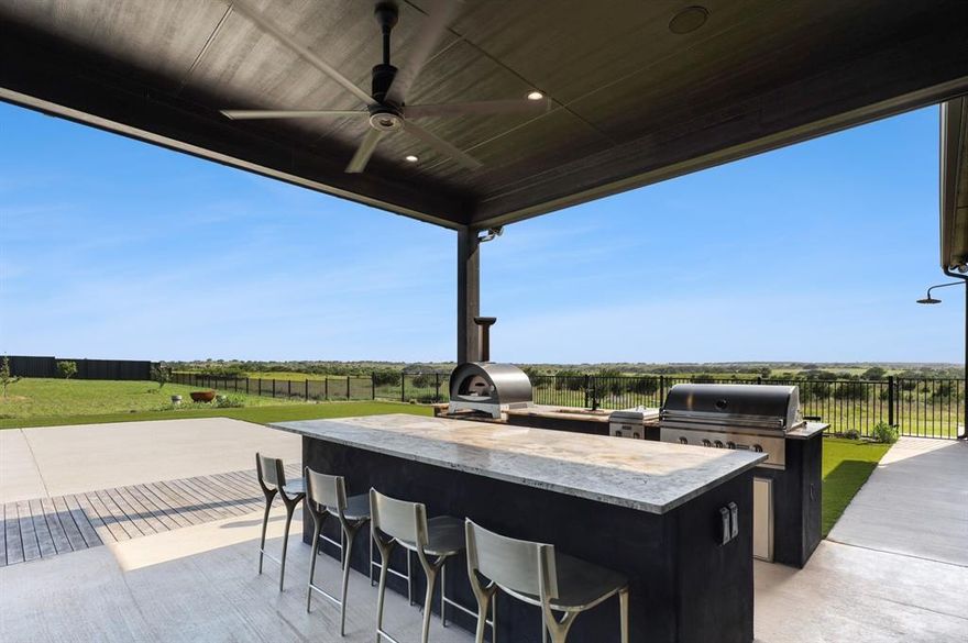 This exceptional Texas ranch for sale offers 69 cross-fenced acres and a luxury estate home of over 6,000 square feet, just 25 minutes from the city. Designed for buyers seeking Texas land, horse property, cattle land, recreational ranch acreage, or a private family compound, this one-of-a-kind property blends modern luxury with ranch functionality. The estate features 5 spacious bedrooms, 7 bathrooms, a private guest house, Control4 smart home technology, a chef’s kitchen, custom dry bar, wet bar, gas fireplace, dedicated office spaces, and expansive living and entertaining areas. The resort-style outdoor setting includes a heated pool and spa, putting green, outdoor kitchen, ponds, and panoramic Texas views. Property improvements include 4 wells, a generator, barn with attached pens, cross fencing for livestock or equestrian use, and room to build additional homes or structures. Ideal for buyers from Houston, Austin, San Antonio, Dallas-Fort Worth, California, Colorado, Montana, Wyoming, and New Mexico looking for luxury ranches, horse property, farm and ranch land, or legacy acreage in Texas.