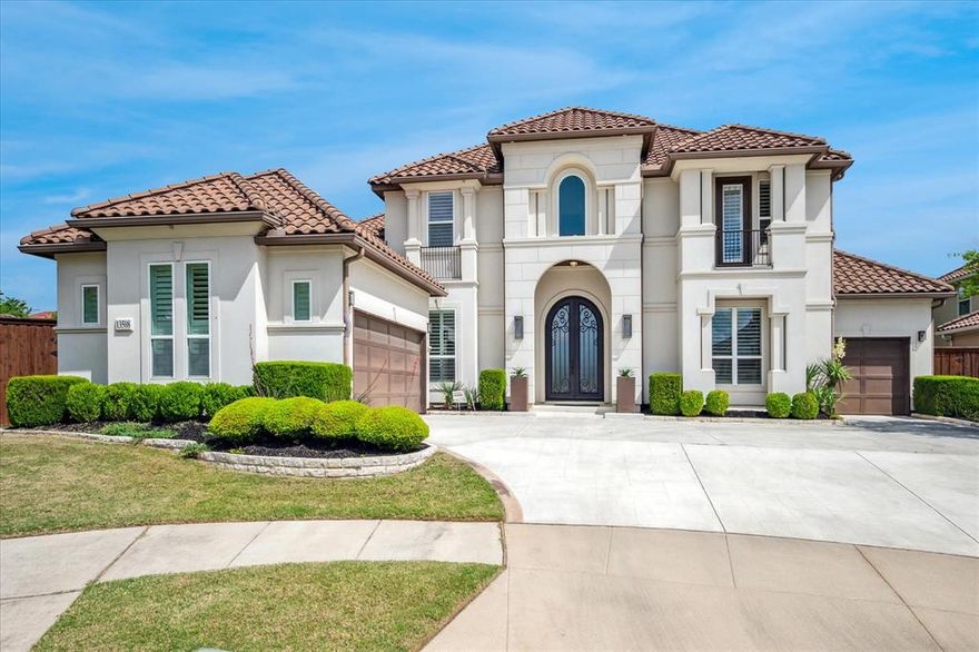 This 5,872 sq ft home in sought-after Richwoods gated community offers a perfect blend of thoughtful design, everyday comfort & perfect location. Toll Brothers Vallagio plan with Stucco & tile roof on a .38 Acres lot. Home has 5 BR, 5 full baths, 1 half bath, study, game, media (First floor) room & a pool bath. From the impressive curb appeal, 2 story foyer, stunning curved staircase, High ceiling well-lit Family Room overlooking the private backyard retreat with a fireplace, 2nd staircase & vaulted ceiling. Stunning Kitchen featuring a Marble countertop, large center island, commercial-grade cooktop, built-in fridge, abundant cabinetry & a huge walk-in pantry. First floor primary suite includes a separate sitting area, his & her walk-in closet, a spa-like bath w soaking tub, separate shower & dual vanities. 2nd BR on first floor with full bath can be ideal for guests. MEDIA ROOM DOWNSTAIR with en-suite full bath can be used as private in-law suite, hobby or gym room. Downstair study with French doors & cabinetries. Huge size utility room w cabinets & sink. Upstairs features spacious Game room & 3 additional large size BR with 1BR with an en-suite bath & 2 with jack& jill bath & study desk. Outside from the patio enjoy serene views of sparkling pool, spa, cabana with gas fireplace & inviting fire pit area, with privacy fence. Larger yard with a convenient pool bath, grass area with playground & play set. Additional features (Over $500K+) include whole house water filtration system, epoxied garage floors, Backyard (pool w self-cleaning pool equipment, fireplace, turf, patio, BASKETBALL COURT (40X30) 7 sport half court), Custom Master Closet, MDF Custom Paneling, Custom Cabinetry in study, Laundry, & Garage, extensive landscaping, Lighting (main area -restoration hardware). HOA amenities -resort-style pool , clubhouse, playgrounds, soccer field, dog park, fitness center, & basketball court. Near SH 121, DNT, world-class shopping & dining, with top-rated FISCO ISD.