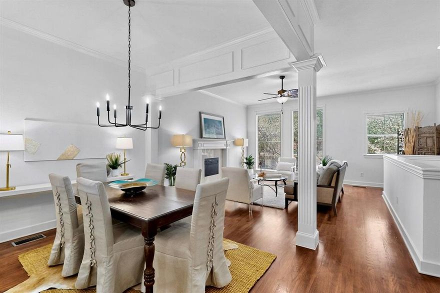 This immaculate townhome in the heart of Dallas is move-in ready and packed with perks inside & out! Don’t miss the ROOFTOP DECK offering private outdoor space with skyline views of Downtown Dallas. Expansive 3-story layout with an open floor plan on the main floor featuring hardwood floors, oversized windows, high ceilings, wainscoting & crown molding details. Second floor opens to a light & bright kitchen complete with subway tile backsplash, chalkboard painted pantry, granite island, breakfast bar & TONS of cabinet storage. Powder room adjacent to kitchen. Dining area flows into the living room, boasting crisp details & amazing natural light that pours across the entire layout! Large primary suite on the top floor features a huge walk-in closet, dual vanities, separate glass shower & soaking tub, plus office space or 3rd bedroom on the opposite side of the floor. Secondary bed & ensuite bath on the first floor could be utilized as an IN-LAW SUITE! Laundry room on first floor next to the unit’s private entry via 2-car garage, complete with even more storage space. PLUS this gated community could not be more conveniently located—steps from multiple grocery stores, neighborhood parks & schools. Bordering Old East Dallas, minutes to SMU, shopping & dining at West Village, or the nightlife in Uptown Dallas.