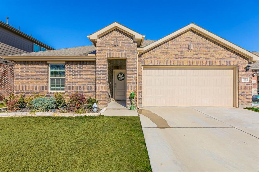 Welcome to this lovely 4-bedrooms, 2-bathrooms, single story brick home located in a N. McKinney newer development (homes built between 2023-2025). It's a popular country meets suburban setting and sits in the highly sought after Melissa Independent School District. Offering over 1800 sq ft of living space this house opens to an airy layout where wood-like laminate plank floors sweep through the entrance into the kitchen, dining, & family living areas, perfect for family gatherings and everyday living. The natural sunlight creates a warm & inviting atmosphere in your modern kitchen, that includes granite counter tops, stainless steel appliances, eat-at island and a large walk-in panty for all your storage. 3 bedrooms are located in the front of the house, & one could easily function as a study, playroom, or quiet room for those serene moments we all savor. The primary bedroom is a great size & positioned in the back of the house for privacy. Large windows to brighten the room & the en-suite that includes dual sinks, stand alone shower, linen shelving, & an ample walk-in closet. The energy efficient Low-E windows and programable thermostat helps you keep your rooms temps where you want them. The spacious 2-car garage provides plenty of room & has a classy epoxy floor & it's where you find your tankless hot water heater for those endless showers. Step outside to a large fenced backyard-perfect for relaxing and enjoying your morning coffee on the covered patio & spend evenings grilling or just enjoying the backyard. This home combines comfort, style and an exceptional location. It's minutes from US-75, and accessible to shopping, dining and parks. Come See!