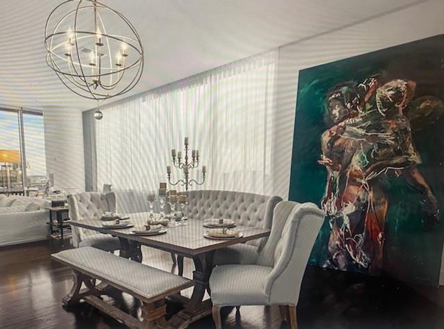 Experience elevated living in this stunning corner unit at The House, one of Dallas’ premier high-rise communities. This beautifully designed condo features an open floor plan with expansive windows that fill the space with natural light and showcase breathtaking views of the Dallas skyline and resort-style pool.

The modern kitchen is equipped with sleek cabinetry, top-of-the-line appliances, and an oversized island—perfect for casual dining or entertaining. Unwind on your private balcony and enjoy incredible sunset views.

The primary suite offers a peaceful retreat with a spa-like bathroom featuring porcelain tile finishes. A versatile den space can be used as a home office, guest room, or flex area to fit your lifestyle needs.

Residents enjoy world-class amenities, including 24-hour valet and concierge, a fitness center, a business center, a dog park, and a resort-style pool with lounge areas.

Don't miss the opportunity to lease this exceptional home in one of Dallas’ most sought-after locations.