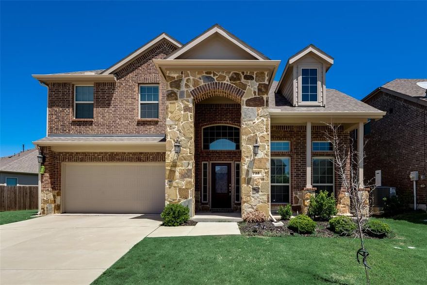 Immaculate 2-story stone and brick home with grand 20ft arched entry in Little Elm. Impressive features continue upon entry! Hardwood floors throughout the 1st level. Beautiful French doors lead to the office extra bedroom. Kitchen boast of dark cabinets, complimenting stainless-steel appliances. Spacious living room is full of natural light and features gas fireplace with access to 2nd level. Large multi-purpose room upstairs along with an oversized masters bedroom! Double vanity in both upstairs bathrooms, Master bath features garden tub. fenced backyard with covered patio No Pets. $200.00 lease coordination fee due at lease signing. All PMI North Texas tenants are enrolled in the Resident Benefits Package (RBP) for $35.00 per month which includes credit building to help boost your credit score with timely rent payments, $1M Identity Protection, HVAC air filter delivery, utility connection concierge service, our best-in-class resident rewards program, and much more!