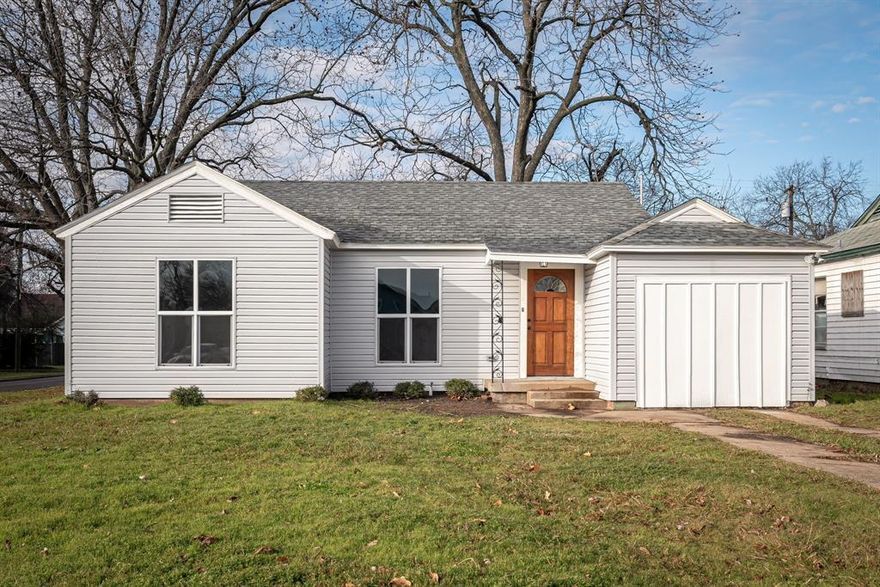 Step into modern luxury with this completely renovated 3-bed, 1-bath residence. Every inch of this home has been upgraded, featuring new laminate flooring, sheetrock, insulation, plumbing, electric, HVAC, and a water heater, designer colors, and fixtures and hardware. Revel in natural light streaming through vinyl double pane windows, highlighting the large backyard with mature trees and a raised deck, perfect for relaxation. The kitchen is a chef's dream, featuring exquisite granite countertops, stainless steel appliances, and new cabinets that combine functionality with style. The designer bathroom is adorned with new fixtures and hardware, showcasing sophistication and modernity. This property offers a seamless blend of contemporary elegance and timeless charm. Don't miss the chance to make this tranquil haven yours and schedule a showing today!