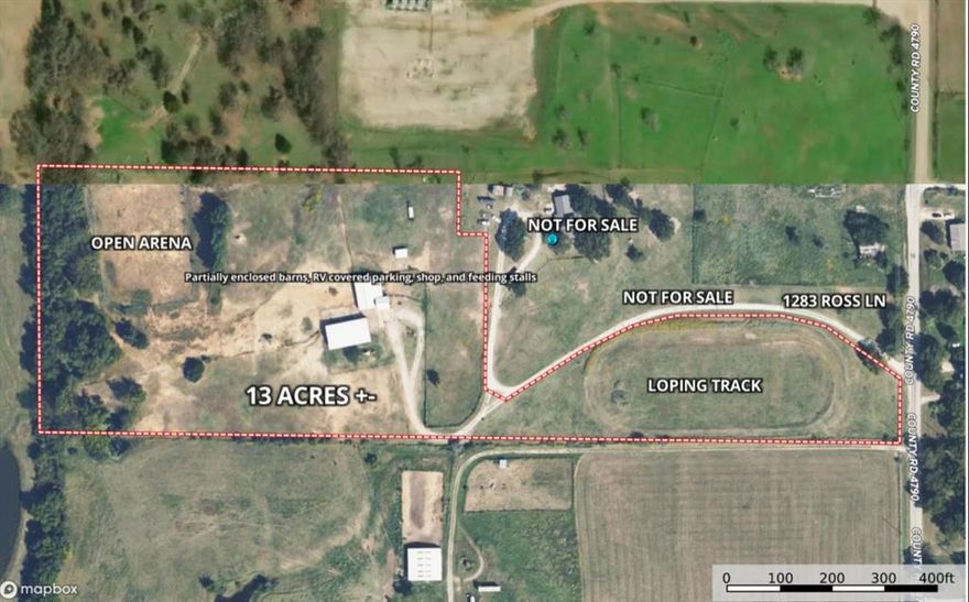 Exceptional 13± Acre Equestrian & Ranch Property – Adjacent to 1283 Ross Ln, Boyd, TX 76023
Uncover the remarkable potential of this 13± acre property, perfectly suited for equestrian enthusiasts, ranchers, and those looking to build their dream home in the tranquil countryside. Conveniently located next to 1283 Ross Ln, Boyd, TX 76023, this property offers the perfect balance of functionality, beauty, and opportunity.
Equestrian & Ranch-Ready Features:
Two partially enclosed barns offering versatile storage and livestock protection.
Covered RV parking with electric hookup, ready for recreational use or guest accommodations.
Open horse arena & loping track designed for training, riding, and exercising horses.
Five feeding stalls providing an ideal setup for caring for your livestock.
Spacious shop perfect for tack storage, equipment, or workshop use.
Expansive coastal hay pasture suitable for feeding livestock or hay production.
Utilities & Natural Features:
Electricity & well on-site, fully equipped to support your agricultural or residential needs.
Two scenic ponds adding both beauty and practicality to the property.
Unlimited Potential:
With ample open space, this property provides endless opportunities to build your dream home, expand agricultural operations, or establish a thriving equestrian facility. Whether you seek a peaceful ranching lifestyle or a dedicated horse property, this versatile land can bring your vision to life.
Don't miss your chance to own this exceptional piece of land with incredible potential!