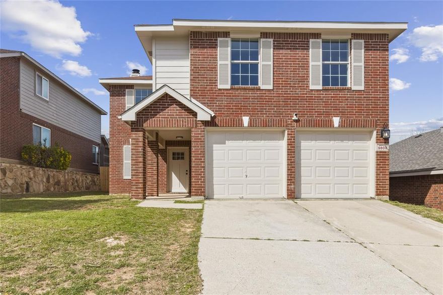 Conveniently located near major highways, Lockheed Martin, the military base, and just 15 minutes from downtown Fort Worth, welcome to 9808 Rockledge! Completely renovated from the inside out, this home features extensive upgrades to all major systems, including a brand-new HVAC system, water heater and ductwork with blown-in insulation throughout the attic—designed to maximize energy efficiency and keep utility costs low. Inside, you’ll find a fully refreshed interior with new paint, smooth ceilings (no popcorn), updated trim, luxury vinyl flooring, and all new light fixtures throughout. The kitchen has been beautifully upgraded with soft-close cabinetry, sleek gloss finishes for easy cleaning and upkeep, gold hardware, and crystal white countertops. The living and dining areas flow seamlessly into the kitchen, creating a bright, open-concept layout ideal for entertaining and everyday living. All bathrooms have been completely redone with new tubs, modern fixtures, and updated finishes, including two full baths upstairs and a convenient half bath downstairs. The exterior has also been fully updated as well with new paint, a brand-new fence, all new windows, and fresh shutters that enhance the home’s curb appeal. With a true top-to-bottom renovation, this home offers low-maintenance and move-in ready living. Welcome home!