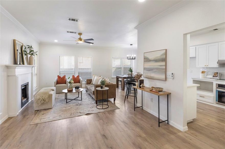 *FULLY RENOVATED!*MOVE-IN READY!*GRAPEVINE-COLLEYVILLE ISD!* Welcome to this beautifully updated 3-bedroom, 2.5-bath home with an attached 2-car garage, ideally located in the heart of Colleyville. This light-filled home showcases a seamless open-concept floorplan with all-new Luxury Vinyl Plank flooring, brand-new quartz countertops throughout, and recessed lighting that enhances the modern aesthetic.

Upon entry, you’re welcomed into the spacious living room centered around a cozy wood-burning fireplace, perfect for relaxing evenings and gatherings. The living area flows effortlessly into the eat-in kitchen, featuring a breakfast bar, built-in electric cooktop with induction oven, quartz countertops, a built-in desk area with cabinetry, and select brand-new appliances—ideal for both everyday living and entertaining.

The primary suite offers a beautifully renovated ensuite bath complete with a walk-in shower, built-in bench, and upgraded fixtures and hardware. All bedrooms feature ceiling fans, ample closet space, and comfortable proportions.

Enjoy an unbeatable location within walking distance of Colleyville City Park, the library, Bransford Elementary, shopping, and dining, all within the highly sought-after Grapevine-Colelyville ISD. Conveniently located near major roadways for easy access to everything the area has to offer—this home truly combines modern updates with an exceptional lifestyle.