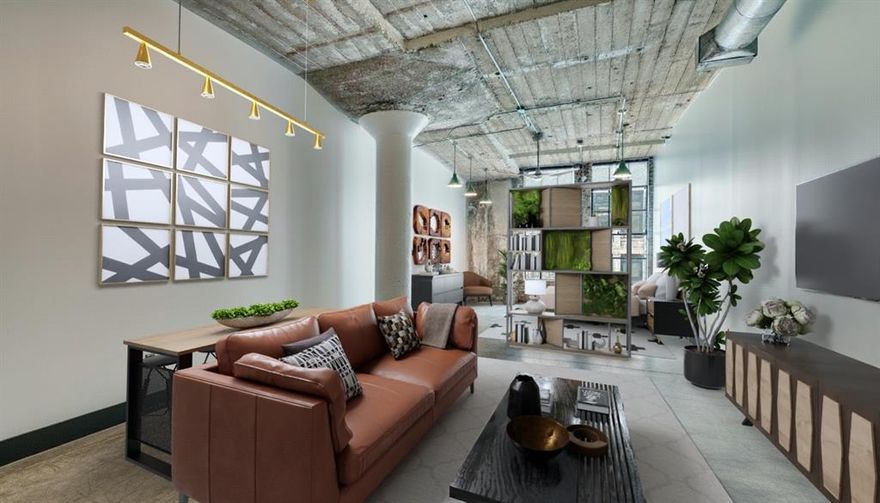 LOCK & LEAVE while you WALK, EAT & SHOP! Discover a rare blend of history and modern living in the heart of downtown Dallas Historic District with this exceptional loft featuring 9th floor views! Housed in a landmark building that once served as the former WFAA broadcasting station and Santa Fe Terminal, this residence offers timeless character paired with upscale amenities, including a rooftop POOL, fitness center, yoga studio, concierge service, GATED parking, & same-level storage. Located on the 9th floor, this stunning loft showcases soaring ceilings, exposed brick, and striking concrete floors that seamlessly combine historic charm with modern updates. Large windows flood the space with natural light, while thoughtful upgrades such as a Nest thermostat, custom remote-control shades, and designer lighting enhance both comfort and style. The beautifully renovated bathroom features a spacious walk-in shower with a stone floor and a sleek contemporary vanity. The kitchen is equally impressive, complete with stainless steel appliances, modern cabinetry, granite countertops, and a stylish stone backsplash. Refrigerator, washer, and dryer are all included, making this home truly move-in ready. * * Monthly HOA dues cover the pool, gym, parking, storage, PLUS water, trash, internet, concierge services, and on-site management for easy, low-maintenance living. * * Perfectly situated just one block from the vibrant AT&T Discovery District and minutes from Dallas Farmers Market and an array of popular dining and nightlife destinations, this one-of-a-kind loft offers an unbeatable urban lifestyle.