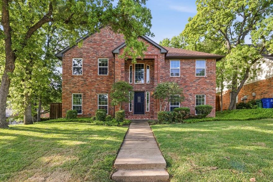 Wonderful Location and Opportunity to purchase in sought after Shadow Glen and Grapevine Colleyville ISD! Ready for you to make this your own and priced for your updates, allowing you to bring your design and vision to life.  Enter into your formal living and dining area, adjacent to Family Room with fireplace and wetbar.  Large kitchen with breakfast bar, pantry and utility.  The second floor features four bedrooms, including a primary suite and an additional full bath, all benefiting from recently updated flooring. While the interior awaits your personal touch, the property features recent exterior upgrades, including a new roof, gutters, exterior wood trim, fresh front yard sod, a new sprinkler controller, and an attractive stamped concrete rear patio all installed in 2026. This is a rare chance to invest in a home positioned minutes from DFW Airport, Downtown Grapevine, and Southlake Town Square, combining an unbeatable location with endless potential.