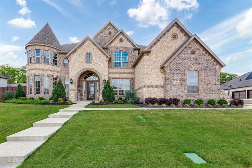 Located in Southlake Meadows on a large private Cul de sac. Backyard oasis with a pool, spa and waterfall features. Outdoor covered living area with gas grill and granite counters. Kitchen offers oversized island overlooking main living area. Stainless steel Jenn Air appliances, double ovens and 2 dishwashers. Large walk in pantry and gated wine cellar. Dual staircases, 6 bedrooms (4 up, 2 down) & 6.5 baths. Master offers a sitting area and a fireplace. Oversized master bath has double vanity, dual closets, 6ft jetted tub, and a breathtaking dual entry shower containing 2 shower heads and rain shower. Private office, Home theater with 4K projector connected to very large game room and wet bar with access to upper rear balcony. Guest suite offers second laundry and walk in attic access for storage. Tankless water heaters, 5 car garage, and pool shed. Alabaster chandelier in main entry on a lift. Carroll ISD and easy access to Hwy 114.