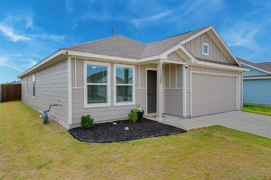 ****ASK ABOUT 0% DOWN AND NO CLOSING COSTS****  Welcome Home to Rhome!  This charming 4 bedroom, 2 bath, 2 car garage home in the Shale Creek community is waiting for you! With a well-designed split floor plan - three bedrooms near the front of the home and the spacious primary suite at the back - this home is sure to provide plenty of space for everyone.  This beautiful and peaceful home with an open kitchen and living area is just under two years old and contains ceiling fans in every bedroom, as well as the living room. Window blinds throughout provide privacy and energy efficiency.  Modern paint colors are thoughtfully added with attractive beadboard warmly welcoming guests just inside the doorway. New carpet installed July 2025. Northwest ISD schools.  Easy access to major highways. Schedule your appointment today and make this beautiful home your own.