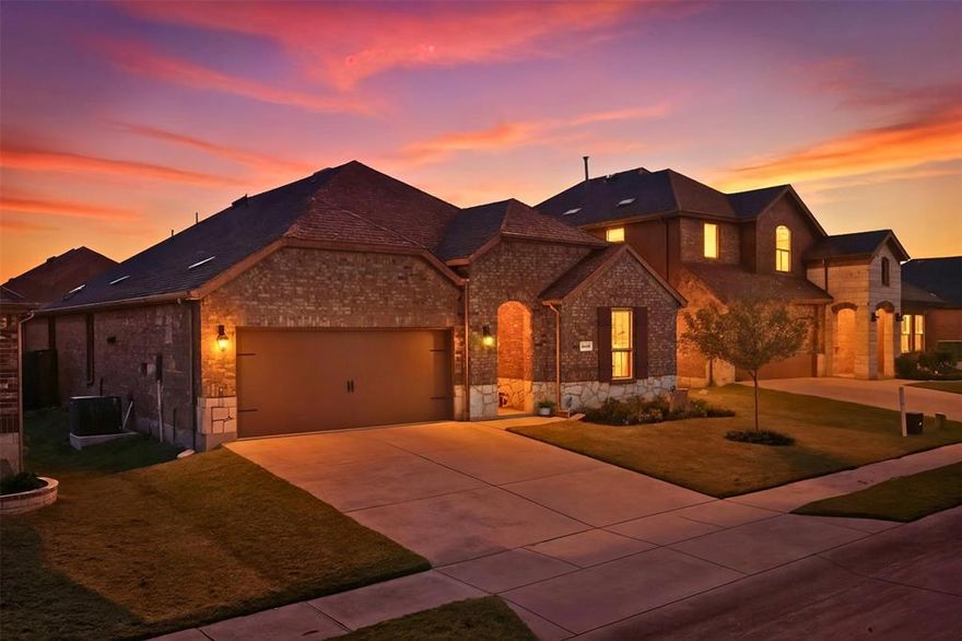 Welcome to this beautifully maintained NORTH FACING single-story home in the sought-after Silverado community of Aubrey. Built in 2023, this 4-bedroom, 2-bath home offers 2,091 sq. ft. of thoughtfully designed living space with modern comfort and a warm, welcoming feel. Situated on a 6,011 sq. ft. lot, the home features a desirable north-facing orientation ideal for buyers who value this preference.
Inside, an open-concept layout connects the living, dining, and kitchen areas, enhanced by large windows that bring in abundant natural light. The private primary suite offers a peaceful retreat with a well-appointed bath and walk-in closet, while three additional bedrooms provide flexibility for family, guests, or a home office.
The spacious backyard offers ample room for outdoor living and is well-suited for those considering a future pool. Additional highlights include a floored attic for extra storage and an electric car charging system, a rare convenience in this price point.
Residents of Silverado enjoy access to exceptional amenities, including resort-style pools, pickleball courts, scenic trails, playgrounds, and vibrant community events. Food trucks, outdoor movie nights, and a mobile coffee stop add to the neighborhood charm. The home is within walking distance to West Elementary and offers quick access to FM 720, I-35, shopping, dining, and major employment centers in Frisco, Denton, and the surrounding areas.
Silverado is known for offering outstanding value, combining affordability with modern homes and a strong sense of community. Its location provides a peaceful setting with open spaces, ranchland views, and quieter streets while still being minutes from everyday conveniences like grocery stores, restaurants, retail, and popular Frisco amenities. Buyers appreciate that Silverado feels tranquil without feeling isolated, making it an ideal place to call home.