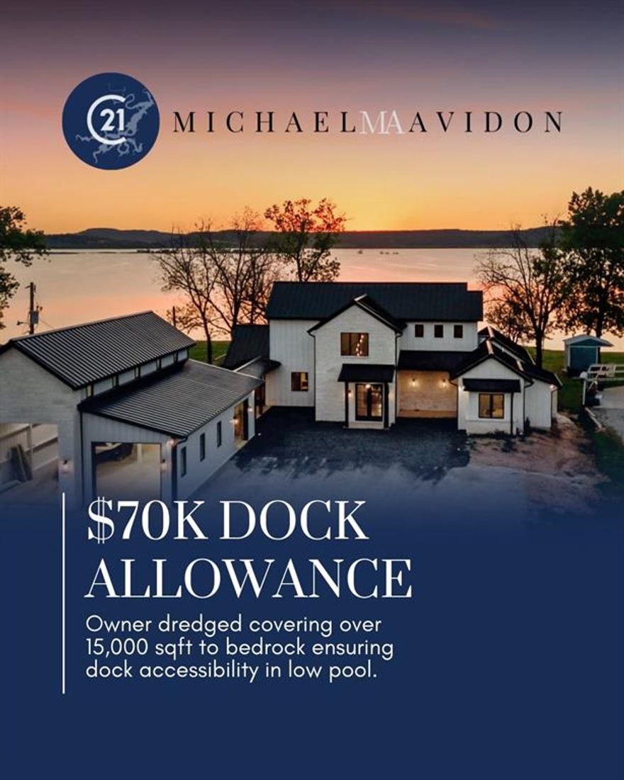 Stunning New Construction Waterfront Home-Dock Permitted, No HOA! 
Welcome to your dream lakefront escape! This brand-new build offers the ultimate in modern comfort and recreational living, set right on the water@ Perfect for boating, fishing, and soaking up those lakeside sunsets. Step inside to a bright and airy open-concept floor plan, designed for effortless living and entertaining. Whether hosting friends or enjoying a quiet evening in, you'll love the seamless flow and expansive water views. The property also includes a large shop-ideal for storing toys, tools, or transforming into a workshop or hobby space. Outside, you'll find generous entertaining areas, providing the perfect setting for barbecues, gatherings, or just relaxing by the water! Full outdoor kitchen, motorized screen to close in patio, and built in patio heaters!  You do not want to miss this one! Fresh off a 2022 dredge covering over 15,000 sqft to bedrock.  Owners spent $80,000 to ensure the dock is accessible in low pool.