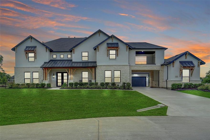 Luxury living awaits in Town Lake's sought-after community in Flower Mound. This exquisite estate boasts 5 bedrooms and 4.5 baths, including a guest bedroom with an ensuite downstairs, as well as a spacious primary bedroom complete with a luxurious marble-floored bath and a large closet. Storage abounds throughout the home, and numerous upgrades grace every corner. Dual staircases, elegant wainscoting, and a generous living area add to the grandeur. The oversized 3-car garage features epoxy floors, while a balcony, game room, and media room offer endless entertainment possibilities. The upgraded kitchen showcases top-of-the-line appliances, large island, and a pantry, perfect for culinary enthusiasts. Wood floors span the residence, which is situated on over a half acre cul-de-sac lot backing to a serene greenbelt with walking trail. Additional highlights include a dining room with buffet, large sliding doors overlooking the backyard, and walk-in closets in all the spacious bedrooms.