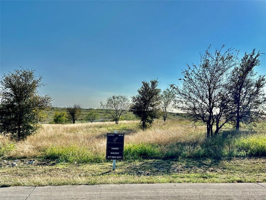 2+ Acre Luxury Estate Hilltop Lot in phase I with sweeping backyard overlooking future phase III in Bear Creek Ranch gated community - Parker County – No City Taxes - Award-Winning Aledo ISD - Private Water Well & Septic Systems – No Water Bills - Tri-County Electric – Propane Tanks Allowed - Any Custom Builder – No Timeframe to Build - Minimum Living Space: 3,500 SF - 90% Exterior Masonry Requirement - Iron or Masonry Fencing Only - HOA Approval Required for all Homes