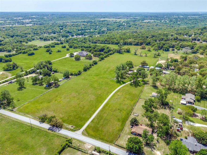 Motivated Seller. Awesome 15 picturesque acres at the base of the historic Caddo Peak in Joshua, Texas. This majestic, heavily treed Property offers a unique blend of a serene country setting, but close to the Chisholm Trail Tollroad with easy access to Cleburne or Fort Worth. The property explodes every year in swaths of Indian paintbrushes and bluebonnets. The property is currently registered for an agricultural exemption and produces coastal hay. The land includes multiple work buildings, providing ample space for hobbies, storage, or agricultural uses. A comfortable one-story home sits at the heart of the acreage, featuring three bedrooms and two bathrooms. The layout is designed for easy living, with an open living room and kitchen. There is a large awning attached for covered parking. The garage on house can either be used for storage or converted back to a garage. This property is being sold as-is, presenting an excellent opportunity for buyers to customize or update the home and outbuildings to their specific needs. Build your own estate home or divide. No mobile homes. With its blend of natural beauty, functional improvements, and flexible space, this Joshua, TX acreage is perfect for those seeking a peaceful retreat with room to grow and create.