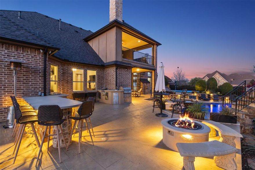 Dive into the lavish charm nestled in the esteemed Bella Lago community. This magnificent home is situated on a 1-acre corner lot, boasting 5 bed, 4 full baths & 2 half baths, with an impressive array of at-home amenities. From the invigorating pool with a slide & spa to the exclusive basketball court, from the 3 welcoming covered patios, 2 with drop shades, & 1 with a fireplace, an outdoor kitchen perfect for cozy outdoor evenings to the custom walk-in wine cellar tailored for sophisticated indoor gatherings, complemented by a media & game room, every facet of this residence radiates unmatched elegance & comfort. If you need to work from home, this residence delivers without fail, boasting a striking home office adorned with a fireplace. Handle your business affairs in utmost style & comfort. Marvel at the breathtaking architecture, from the hand-scraped hardwood flooring to the intricate woodwork that graces every corner of this residence. Arrange your exclusive viewing today!