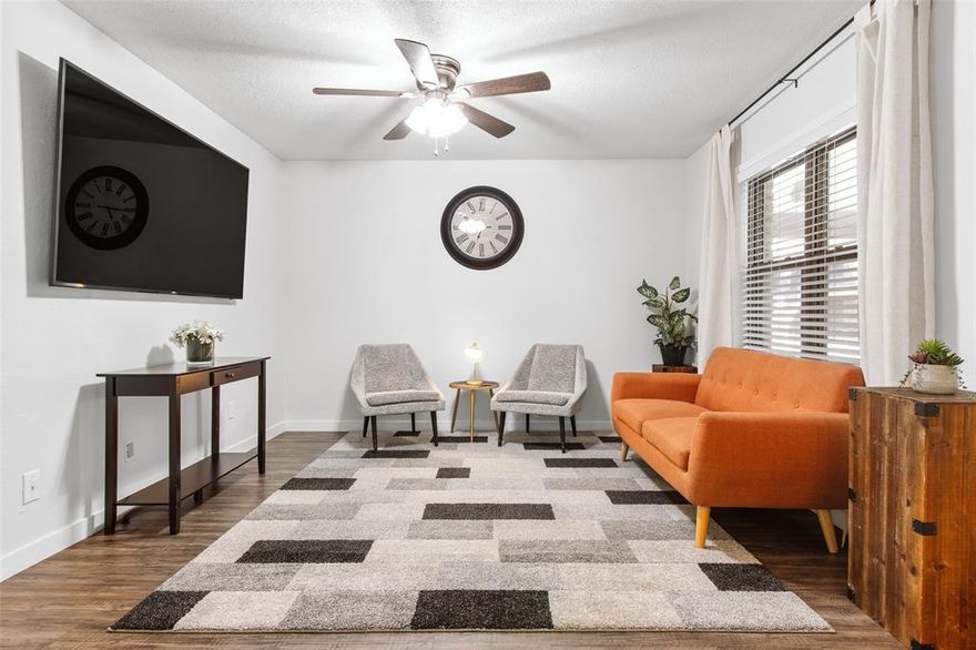 Attention Baylor Students, Parents, and Investors! MOTIVATED SELLER! Don’t miss this adorable, fully renovated 2bed, 2bath condo inside the sought after Baylor Bubble! Located on the first floor and situated as a corner unit, this home offers privacy, convenience, and style. Step inside to an open concept living and dining space, featuring beautiful vinyl plank flooring, newer windows, and a neutral color palette throughout. The renovated kitchen boasts granite countertops, a classic subway tile backsplash, custom decorative shelving, and a full appliance package, including a refrigerator! Both bathrooms have been tastefully updated, with one showcasing a walk in shower, and the other a tub, shower combo, each finished with subway tile and granite countertops. A washer and dryer are included for your convenience. Enjoy community amenities just steps from your door, including a sparkling pool, charming courtyard, and BBQ grill area. The gated Casablanca Condos community offers added security and peace of mind.