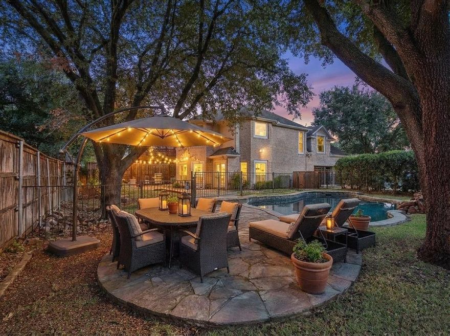 Elegant traditional home in the gated community of Vista Ridge instantly feels like home! Spacious yet inviting, it offers 4 bedrooms, 2.5 baths, and a layout designed for both comfort and connection. Updates include new windows, gutters, interior paint, and upstairs carpet, plus the conversion of the fireplace to gas with gas logs, new mantle, reinforced fireplace bricks, and rebuilt chimney cap. Additionally, the water main was replaced and retrenched in Summer 2024. The first floor, flooded with natural light, includes an expansive living area, formal dining, eat-in kitchen, large laundry room and convenient powder bath. Upstairs features a flexible second living room, primary ensuite, secondary bedrooms and secondary full bath. The primary suite boasts wood floors, huge windows, and french doors leading to the deck. The backyard is a private retreat built for entertaining, featuring a fenced-in pool and covered patio with built-in grill. Just minutes from downtown and convenient to Mira Vista Country Club, with nearby access to schools including Trinity Valley, SW Christian, and Crowley ISD, this home is your opportunity to enjoy both community and convenience.