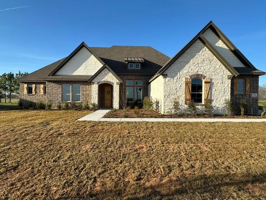 Estimated April 2026 completion! Ask us about our Trade In Trade Up Program, we can buy your home if you buy ours! Discover an exceptional lifestyle in the Mockingbird—a masterpiece of modern living by our team at Riverside Homebuilders. This sprawling single-story sanctuary spans 3,104 square feet and offers 4 bedrooms and 3 bathrooms, perfectly curated for a life of luxury and comfort. As you enter through the charming covered porch, the foyer beckons you inside, setting the stage for the grandeur that lies within.To the left, a versatile flex room stands ready to evolve into your personalized haven, whether it be a home office, gym or creative space. To the right, an elegant dining room awaits, ready to host cherished moments with loved ones. Continue through to the heart of the home, where the main living area unfolds—a vast family room with a cozy fireplace, an inviting nook and a chef-inspired kitchen boasting an elongated island, ideal for culinary adventures and entertaining. On the left side of the home, discover the secluded owner's suite, offering unparalleled privacy and tranquility. Enjoy the luxury of a spacious walk-in closet and a serene bathroom, creating an oasis of relaxation. On the opposite side, two traditional bedrooms await, each complete with its own walk-in closet, accompanied by a shared bathroom—perfect for siblings or guests. Functionality reigns supreme with the laundry and mudroom conveniently situated just off the garage entrance. Finally, step outside to the expansive covered patio, seamlessly blending indoor and outdoor living and promising endless opportunities for relaxation and recreation. In the Mockingbird, luxury meets functionality, offering an unparalleled living experience for homeowners in DFW.