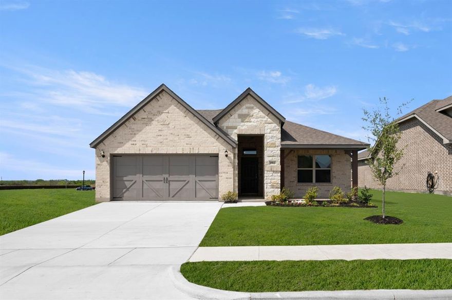 MLS# 21215820 - Built by Impression Homes - Ready Now! ~ Discover this newly completed traditional single-family residence in Baker Farms, offering a spacious 1,861 square feet of thoughtfully designed living space. This stunning home features three bedrooms, providing ample private space for family or guests, complemented by two full bathrooms for convenience. The heart of the home is the open living area with a dining space that seamlessly connects to a modern kitchen, equipped with a kitchen island and pantry for optimal functionality.   Enjoy outdoor relaxation on the covered patio, perfect for gatherings or quiet mornings. Additional highlights include a two-car garage, central heating and cooling, and a durable composition roof. Situated within the highly regarded Cleburne ISD, with nearby schools Marti Elementary, Ad Wheat Middle, and Cleburne High, this home combines comfort and accessibility in a vibrant community.