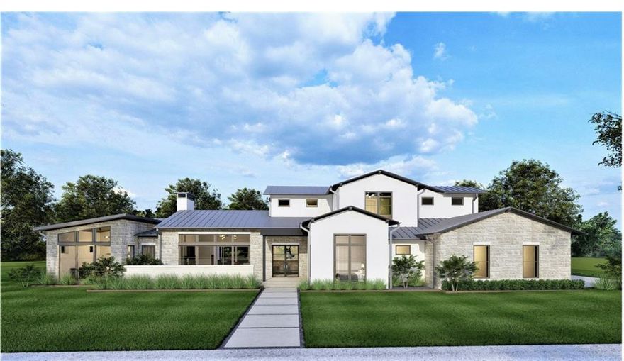 A true masterpiece - rock and stucco exterior with a standing seam metal roof. Oversized outdoor living with fireplace and built-in grill. Interior features include an open floor plan, white oak wood flooring, honed Carrera marble counters. Incredible kitchen with waterfall island and butler's pantry. Open dining. First floor master, guest suite, game room or media room. On the second floor, three ensuite bedrooms and oversized loft living area. Three car garage.  *Pool is not included in sales price.