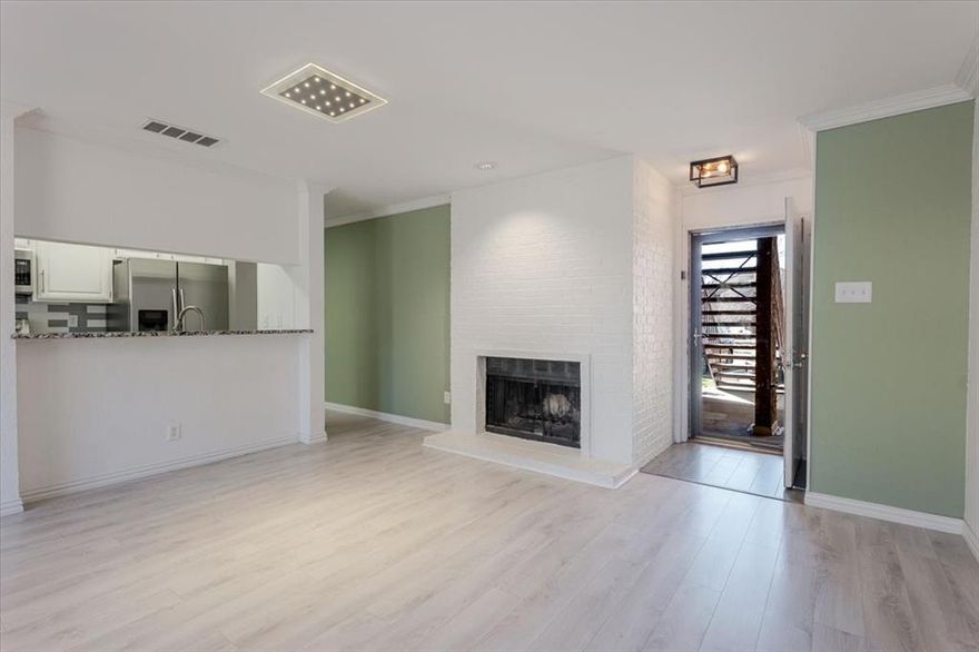 This condo is beautiful! It is centrally located close to the entertainment spots that Arlington has to offer with great proximity to shopping and restaurants. The kitchen has granite countertops, a stylish back splash, stainless steel appliances and it comes with a full size washer and dryer. The walls have been freshly painted and the fireplace keeps the condo nice and cozy. The primary bedroom has sliding glass doors to the private outdoor patio so the natural light brightens up the entire room. A large walk in jetted shower and big closet make the primary bathroom a dream. Built in book shelves provide additional storage in the second bedroom and is just a few steps away to the fully renovated bathroom in the hallway. This condo community has a clubhouse, fitness center, 3 pools and tennis courts to accommodate your active lifestyle.