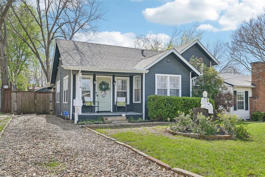 A charming Little Forest Hills cottage — original character intact, thoughtfully updated. This 1940s gem pairs newly refinished light oak floors, abundant natural light, and an open layout with modern upgrades that never compromise the warmth.

The renovated kitchen delivers without sacrificing charm — farm sink, quartzite countertops, breakfast bar, and gas range — built for daily use and easy entertaining.

French doors from both the dining room and primary suite open onto a covered patio, connecting indoor and outdoor living in a way this neighborhood was made for. Half a mile from White Rock Lake, with a mature shade tree, fire pit, grill area, and room to spare — a quiet stillness settles in that's rare this close to the city. Morning coffee here feels like a different life.

A flexible bonus room works as a home office, studio, or guest suite, and a newly added half bath makes the layout that much more functional.

Nearly every major system has been addressed: brand-new roof (2025), recently adjusted foundation with a transferable warranty, a three-year-old energy-efficient HVAC system, and PVC plumbing throughout — verified via recent testing.

Included with the home: permit-ready architectural plans by Ryan Withrow of Object & Architecture, a Dallas firm known for sustainable, context-sensitive residential design. Plans include a detached structure — two-car garage, art studio, or city-approved ADU — plus a second-story addition to the main house. Built-in flexibility for rental income, creative space, or long-term value.

A cottage with a plan — a serene retreat in one of Dallas's most beloved neighborhoods, ready to restore you today, with a blueprint for tomorrow.