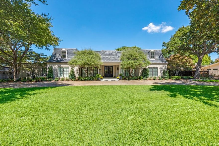 Elegance & Sophistication describe this beautiful home in coveted Russwood Acres. A circle drive leads you to a double entry. Once inside, the traditional floor plan shows off multiple living spaces large enough to entertain a crowd or cozy enough for intimate gatherings. The kitchen boasts a unique island formation, double ovens, drink cooler, warming drawer, 2 sink areas and a convenient breakfast area. The den & kitchen overlook a lush backyard and oversized covered patio for outdoor living. The Primary Bedroom, with French doors that lead to a private courtyard, invites early morning coffee or a quiet spot to enjoy nature. An add'l bedroom graces the first floor w an ensuite bath. Upstairs features 4 add'l bedrooms (allowing flex space for home offices) and a large gameroom. The 3 car garage contains a large work area & can be entered from the front driveway or the alley. Russwood Acres is a most convenient community in the private school corridor.