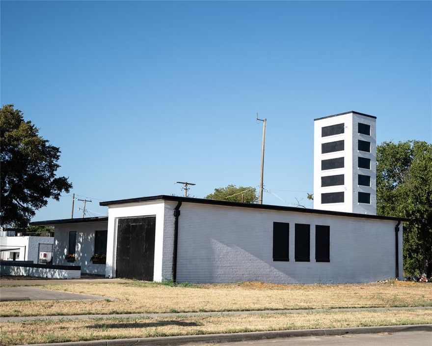 Old City of Fort Worth Fire Station #25
Built some time around circa 1950, but registered in 1968 and originally served as Fire Station #25, later repurposed as a community center.  Estimated 2,000 sq ft building. Zoned residential, A-5, single-family detached, yet historically used for institutional-community functions — presenting a great opportunity for rezoning or adaptive reuse 
Location: North of the Stockyards, near major transit and Downtown.