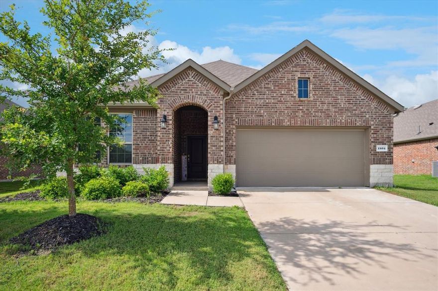 Spacious 4-bedroom, 2-bath home with an open floor plan perfect for modern living. The primary suite is thoughtfully separated from the secondary bedrooms for added privacy. Enjoy a bright living area that flows seamlessly into the kitchen and dining space—ideal for entertaining. Step outside to a large covered patio and spacious backyard, perfect for relaxing, play, or outdoor gatherings. Neighborhood parks, walkways and pool available. This home is a must see!