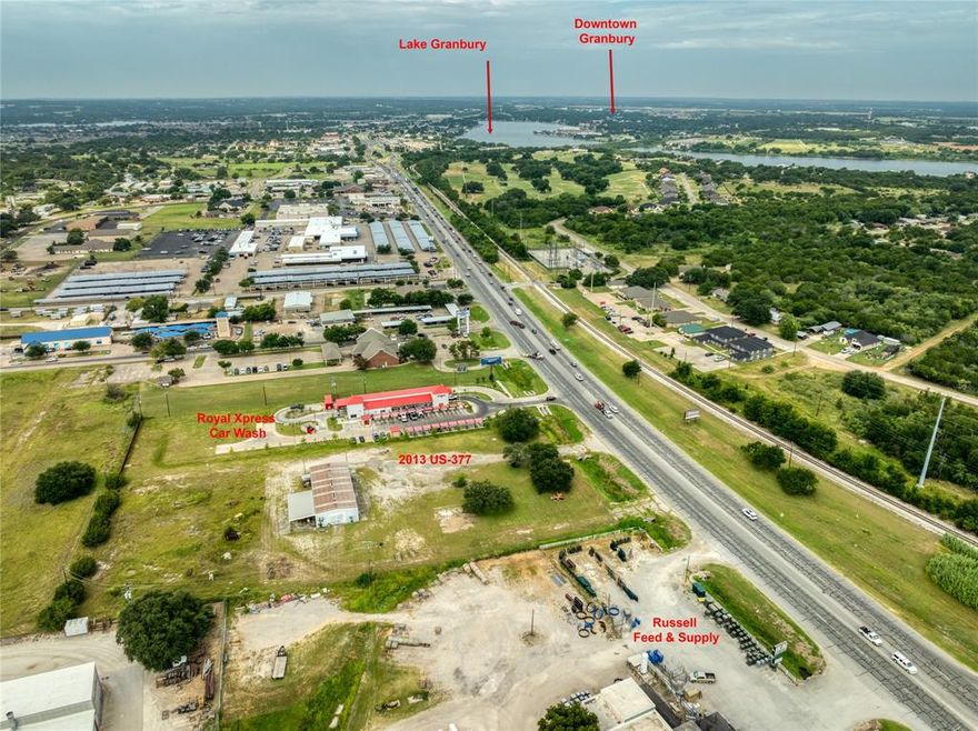 Prime Commercial Opportunity on Highway 377 – Granbury, TX
Rare offering—this 2.995-acre commercial property has been held by the same family for over 50 years and is now available for the first time in decades. Located in a high-traffic corridor between the Historic Granbury Square and FM 4 (Acton Highway), this site boasts approximately 240 feet of Highway 377 frontage with TXDOT-reported traffic counts of 50,000 vehicles per day (2023).

City water and sewer lines run along the south side of the property. While Granbury's current sewer tap moratorium is expected to be lifted by December 2025. 

A 4,750 sq ft metal building currently sits on the property, offering immediate potential for use or redevelopment. With ample space and unbeatable visibility, this property is ideal for a variety of commercial ventures—restaurant, office complex, medical facility, retail center, or service-based business.

Don’t miss this rare chance to invest in a key piece of Granbury’s growing commercial landscape.
