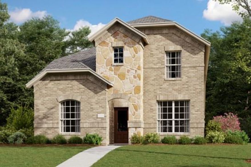 This  LENNAR MCALLEN Floorplan - This two-story home is perfect for families with three bedrooms and an open concept living area. Two bedrooms are situated at the front of the home, including the owner’s suite, which has a full bathroom and walk-in closet. Down the hall is the kitchen, which flows seamlessly into the living room and breakfast nook and connects to a covered patio. Upstairs is an additional bedroom, as well as a game room loft.    THIS HOME COMPLETE DECEMBER 2023!