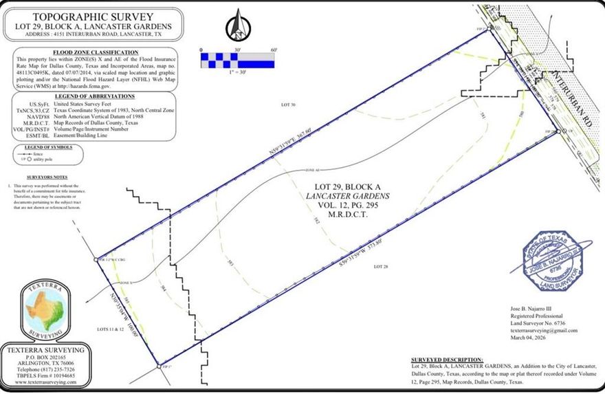 Prime opportunity to own a strategically located lot at 4151 Interurban in Lancaster, Texas. This property offers excellent visibility and convenient access to major roadways, making it ideal for a variety of potential uses. Situated in a growing area within the Dallas-Fort Worth metroplex, the lot is surrounded by established residential neighborhoods and ongoing development, providing strong future upside.
Whether you’re looking to build, invest, or hold for appreciation, this property presents great potential. Utilities and zoning information should be verified by the buyer. Don’t miss the chance to secure land in a rapidly developing corridor of Lancaster.