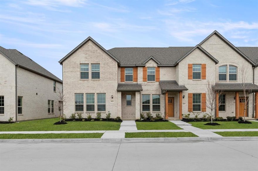 MLS# 21193233 - Built by Impression Homes - Ready Now! ~ This stunning 3 bedroom, 2.5 bathroom townhouse in the desirable Sanger Circle subdivision offers modern living at its finest. Built in 2025, this 1,773 square foot residence features three bedrooms, making it ideal for families or those seeking extra space. The open floorplan seamlessly connects the living areas, creating a perfect environment for entertaining.  Enjoy the convenience of a smart home system and central heating, and cooling for optimal comfort year-round. The traditional-style home showcases a mix of carpet and ceramic tile flooring throughout. Step outside to a covered patio, perfect for relaxation.  With a spacious 2-car garage and located within the Sanger ISD, including Butterfield Elementary, this property is a true gem. Don't miss the opportunity to make this contemporary townhouse your new home.