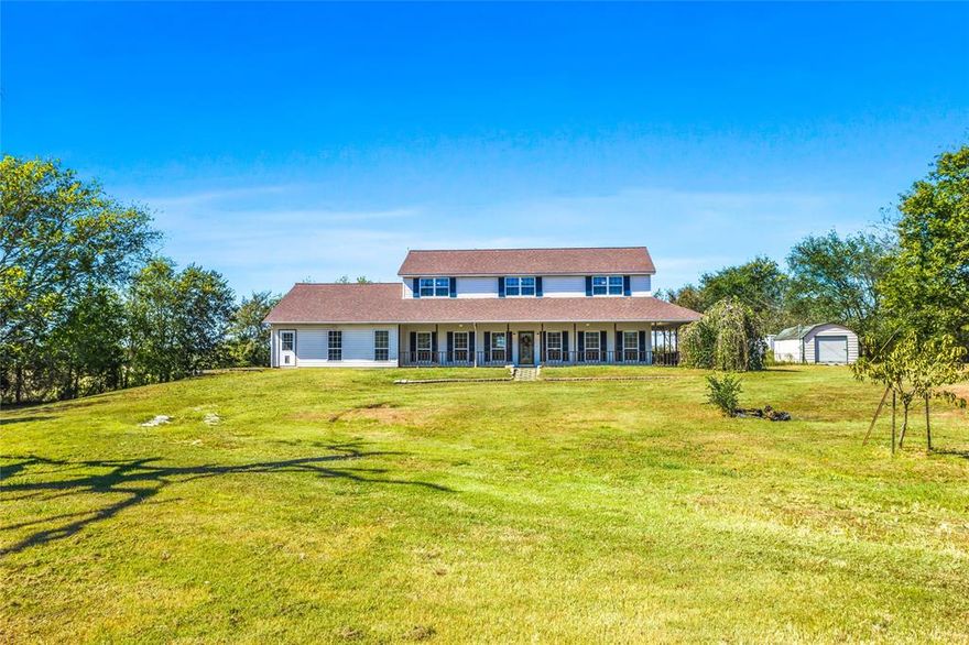 Your Dream Farmhouse Retreat Awaits!

Escape to the country and spread out in this beautifully refreshed farmhouse on 5+ acres in scenic Van Zandt County — where peace, privacy, and endless possibilities meet.

This spacious 3,000+ sq ft home offers 4 bedrooms, 2.5 bathrooms, and multiple living and gathering spaces perfect for family time, entertaining, or quiet evenings under Texas skies. Wrap-around covered porches on three sides invite morning coffee, sunset views, and a slower pace of life.

Recent updates make this home move-in ready — featuring new flooring throughout, fresh paint, new kitchen countertops, modern lighting, and ceiling fans. The shed and storage buildings add room for tools, hobbies, or your next creative project.

Bring your horses or chickens, start a garden, or simply enjoy the open space — this property gives you room to roam and dream.

All this for an incredible value — a turnkey farmhouse lifestyle just in time for the holidays.
Come see how easily this can become your forever home.