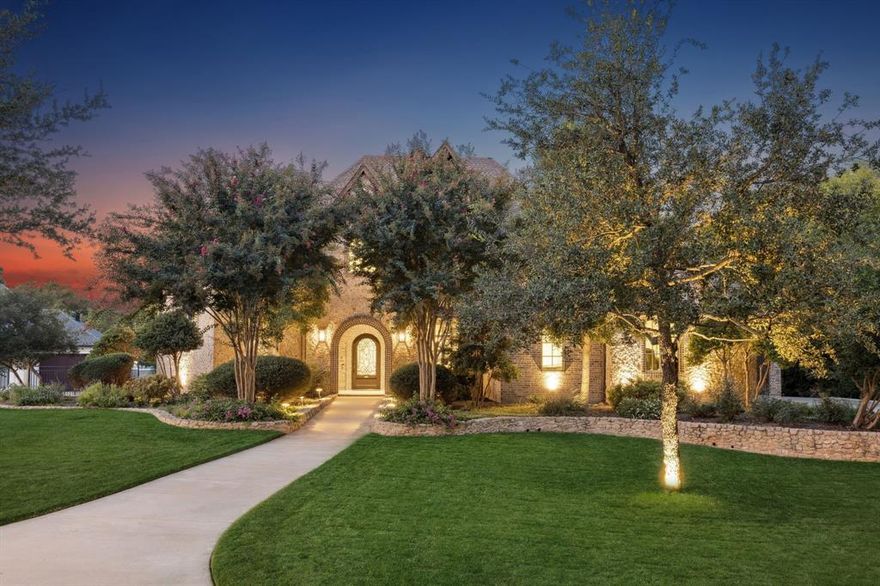 One of a kind Private Southlake Estate in Coveted Carroll ISD – Backing to Pond & Greenbelt! Tucked away and nestled beside a lush greenbelt with sweeping views of a private pond and beautiful fountain, this exquisite Custom Estate offers the ultimate in Privacy, Luxury, and Convenience. Located in the heart of Southlake with easy access to Hwy 114 and just minutes from Southlake Town Square, this one-owner home is a rare gem in Carroll ISD. Thoughtfully designed with high-end finishes and an open-concept layout, this home features a show-stopping Kitchen with gorgeous countertops, a pebble ice maker, new Wolf range, Wolf steam oven, walk-in pantry and a spacious Prep Kitchen all while being open to the family room + 1st floor Media Room which makes it perfect for everyday life as well as entertaining.  The formal Dining-Living boasts a serve bar with wine storage, bar refrigerator that makes it effortless for hosting. The main level also boasts a private Guest Suite and a recently updated Owner's Retreat that has a spa-inspired Bathroom, a custom walk-in Closet, and hidden storage.  As you go up the sweeping Stairway you will find a private mezzanine level with a well appointed study with custom cabinetry, custom beams and gorgeous views to the lush lawn outside.  Upstairs offers three spacious en-suite Bedrooms with large walk-in closets + hide away spaces and a generous sized Game Room. The oversized 2 car garage is just off the prep kitchen along with an expansive single car garage that includes a 10’ door ideal for boat or RV storage along with additional storage. Step outside to your own personal Oasis with an outdoor Kitchen and Living area, gorgeous Pool with a vanishing edge, full pool bath and serene Views overlooking the private pond, fountain and greenbelt—creating the perfect backdrop for both everyday relaxation and grand entertaining.  This is a rare opportunity to own a private, designer-finished estate in one of Southlake’s most desirable locations.